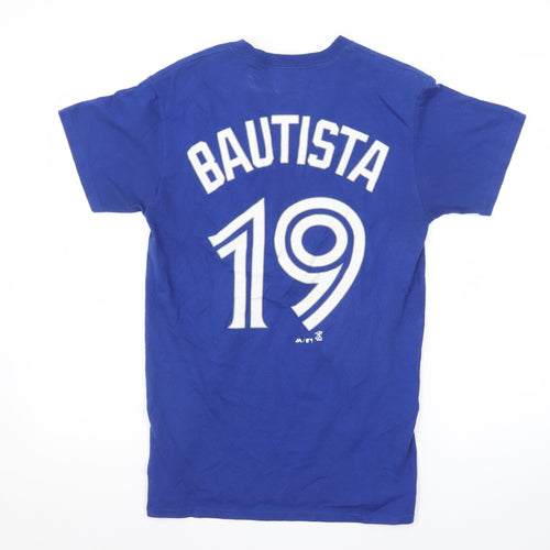 Majestic Men’s Blue Jays Blue Graphic Crew Neck Cotton T-Shirt Size S