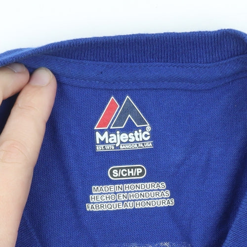 Majestic Men’s Blue Jays Blue Graphic Crew Neck Cotton T-Shirt Size S
