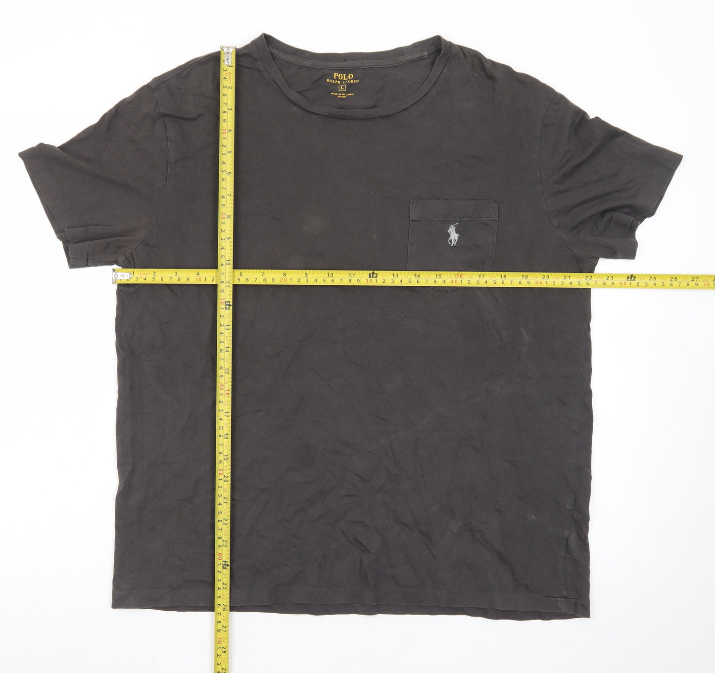 Polo Ralph Lauren Men's Black Cotton Crew Neck Short Sleeve T-Shirt L