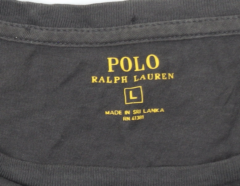 Polo Ralph Lauren Men's Black Cotton Crew Neck Short Sleeve T-Shirt L