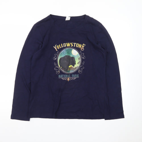 Vagary & Easy Men’s Blue Yellowstone Graphic Long Sleeve T-Shirt L