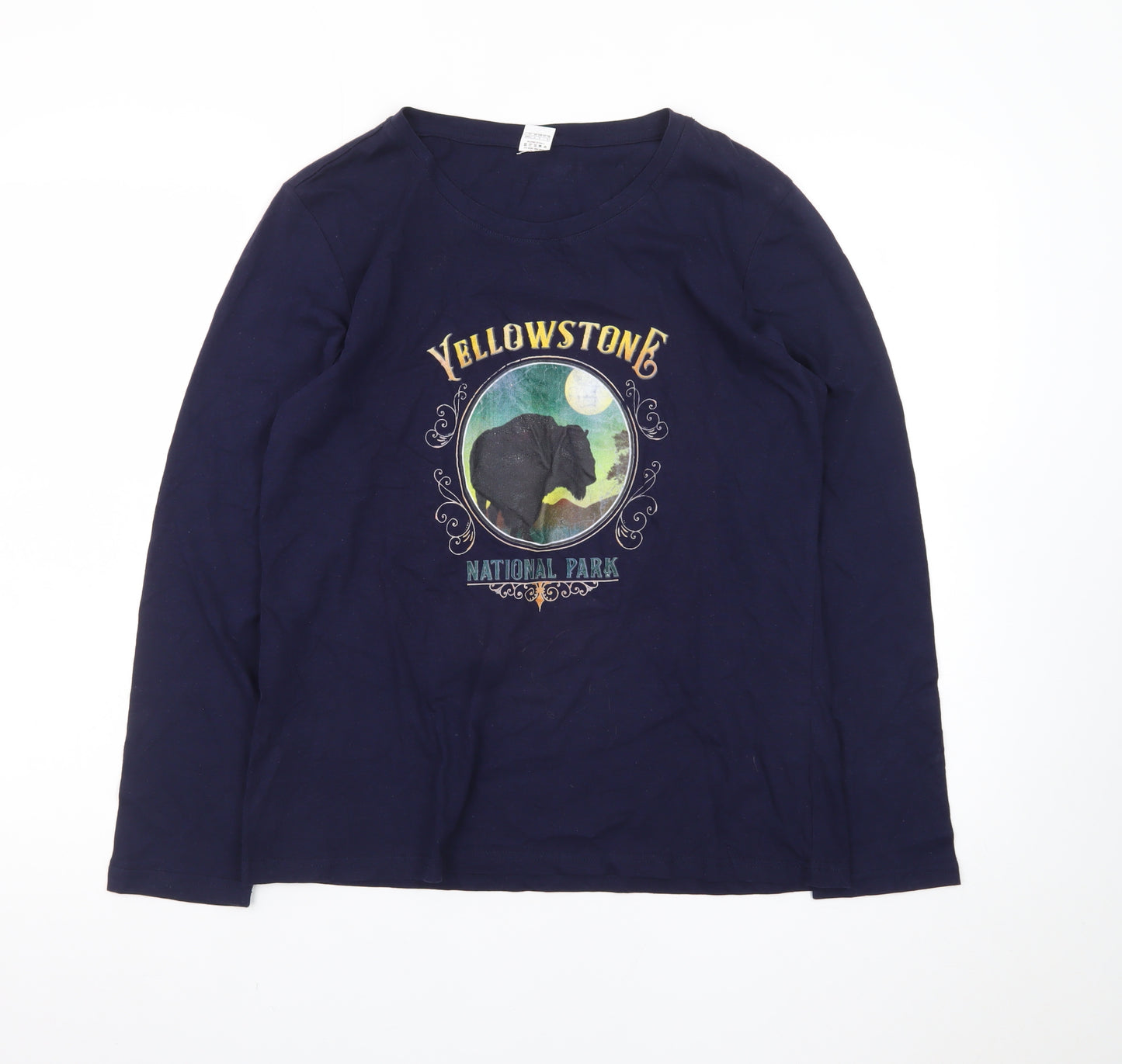 Vagary & Easy Men’s Blue Yellowstone Graphic Long Sleeve T-Shirt L