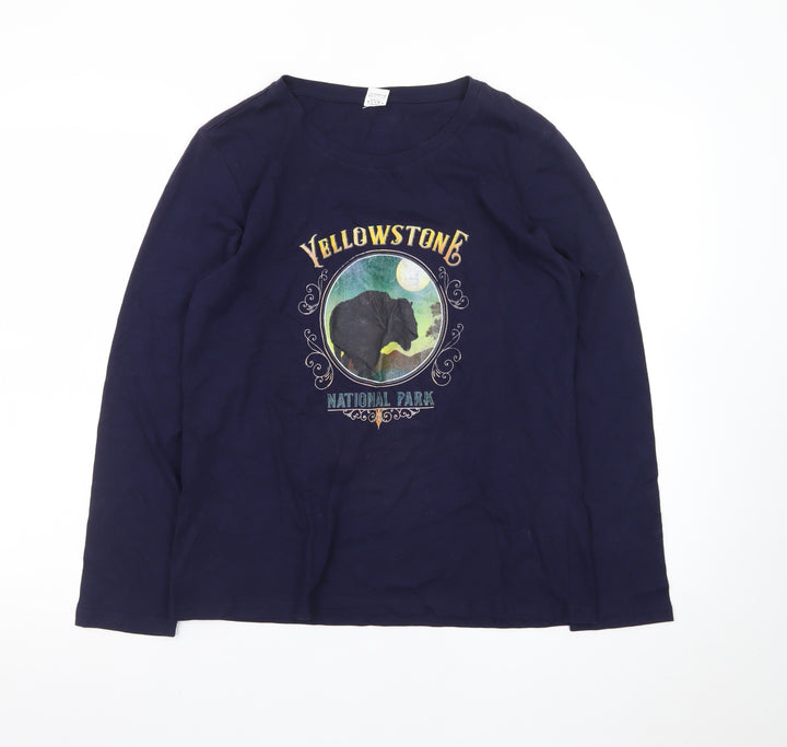 Vagary & Easy Men’s Blue Yellowstone Graphic Long Sleeve T-Shirt L