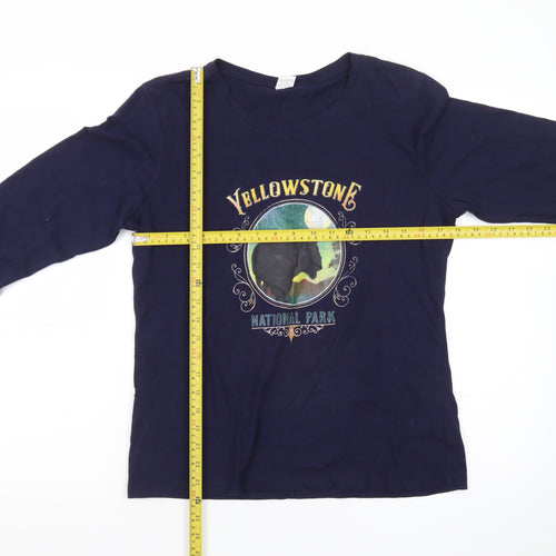 Vagary & Easy Men’s Blue Yellowstone Graphic Long Sleeve T-Shirt L