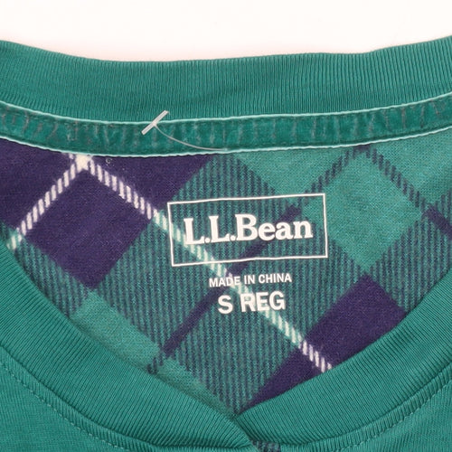 L.L.Bean Men's Green Long Sleeve Henley Cotton T-Shirt Size S