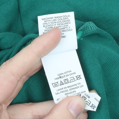 L.L.Bean Men's Green Long Sleeve Henley Cotton T-Shirt Size S