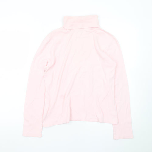 St. John's Bay Women's Pink Roll Neck Long Sleeve Cotton Top M