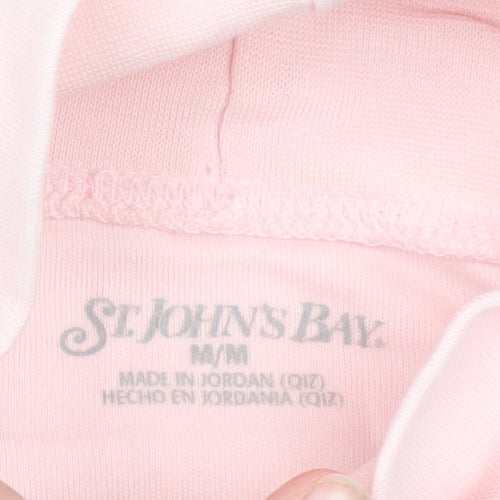 St. John's Bay Women's Pink Roll Neck Long Sleeve Cotton Top M