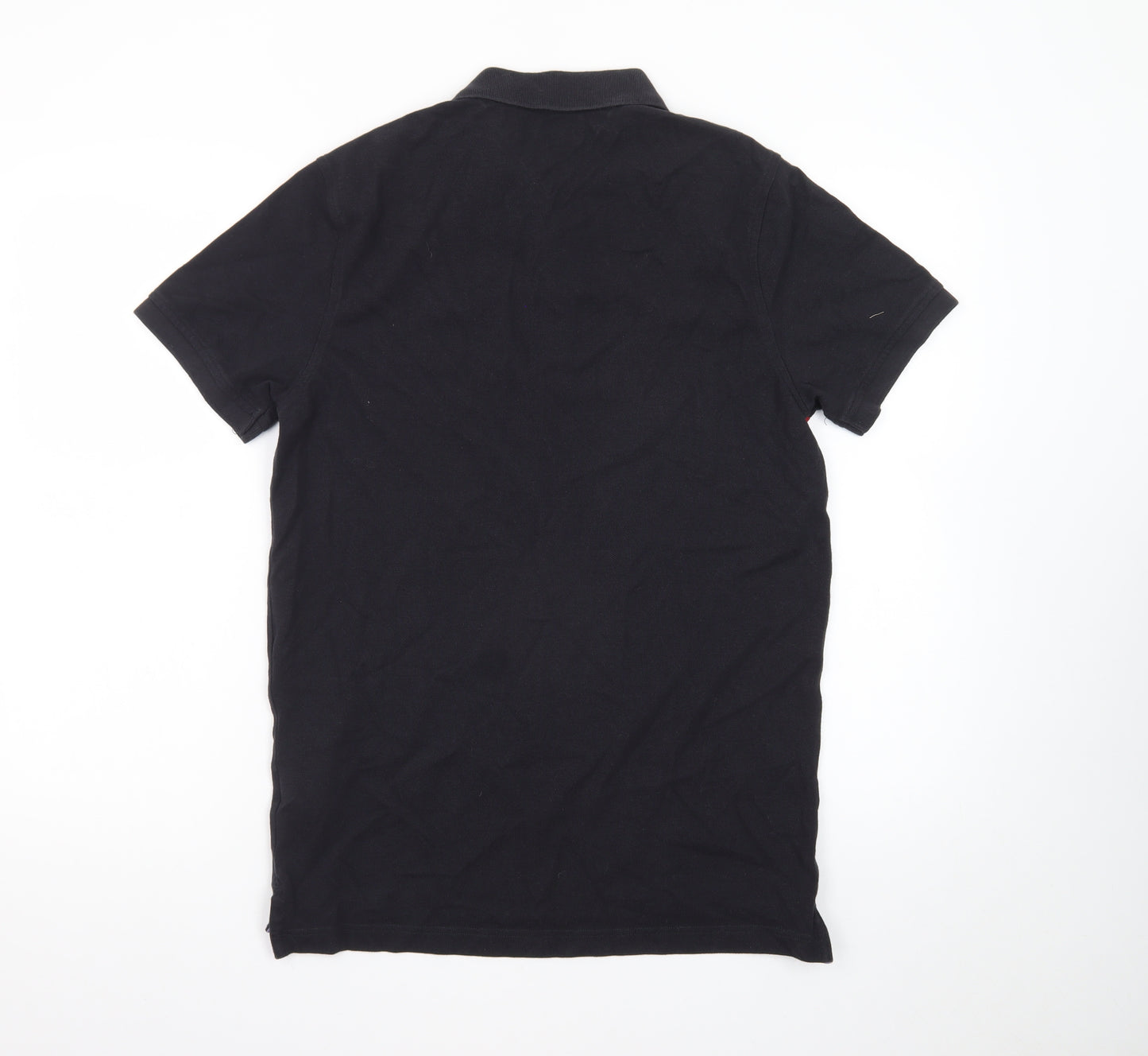 Tommy Hilfiger Men's Black Slim Fit Colourblock Polo Shirt M