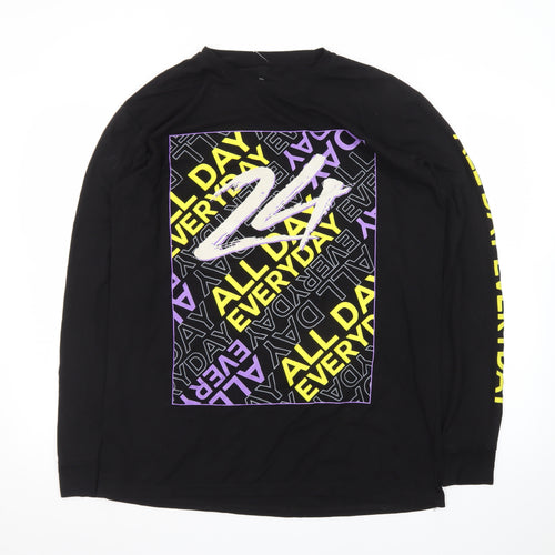 Launder Men's Black Long Sleeve Graphic T-Shirt Size L