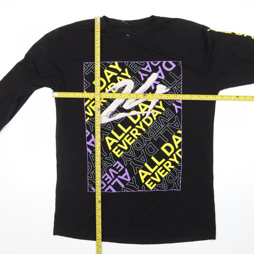 Launder Men's Black Long Sleeve Graphic T-Shirt Size L