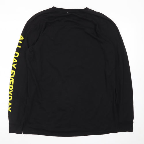 Launder Men's Black Long Sleeve Graphic T-Shirt Size L