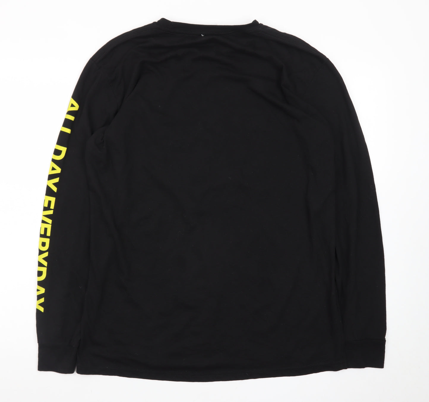 Launder Men's Black Long Sleeve Graphic T-Shirt Size L