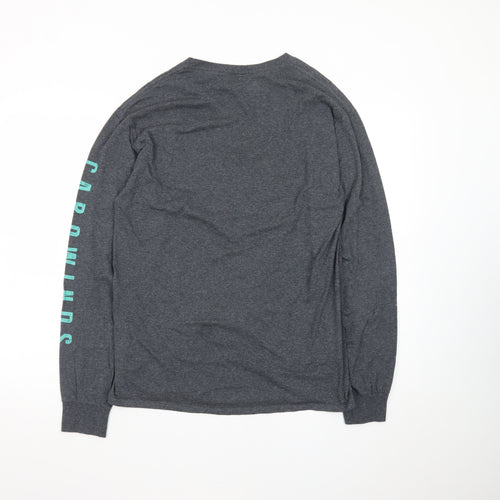 Fruit of the Loom Men's Grey Long Sleeve Carowinds Graphic T-Shirt Size M