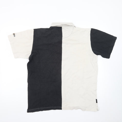 Guinness Men's Black Beige England Colourblock Polo Shirt M
