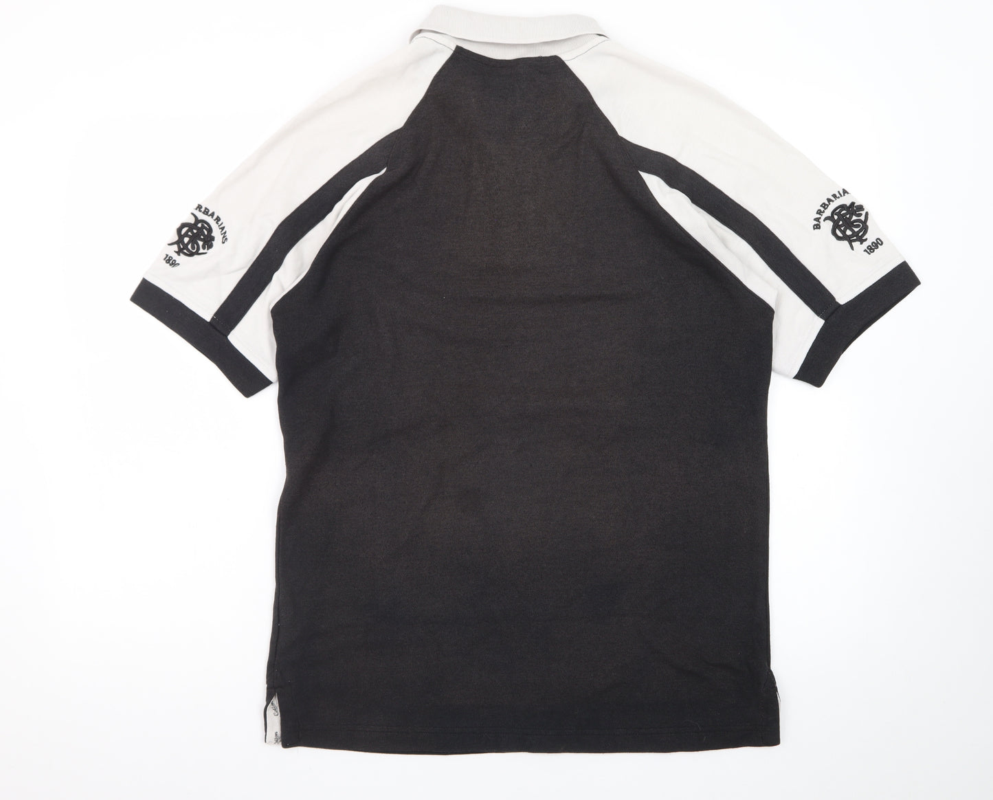 Cotton Traders Men's Black Rugby Polo Shirt Size M Sportswear