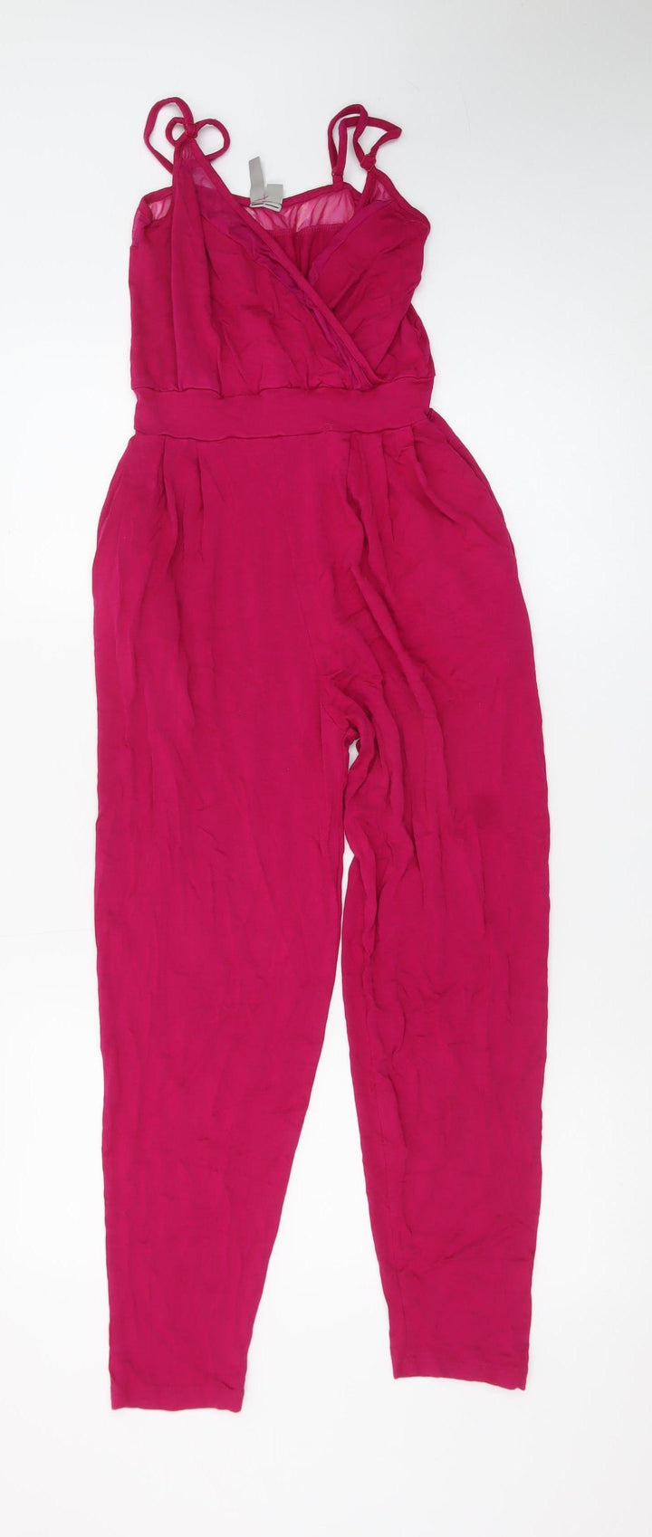 ASOS Women’s Pink Sleeveless Jumpsuit UK 4 Wrap Front Strappy Design