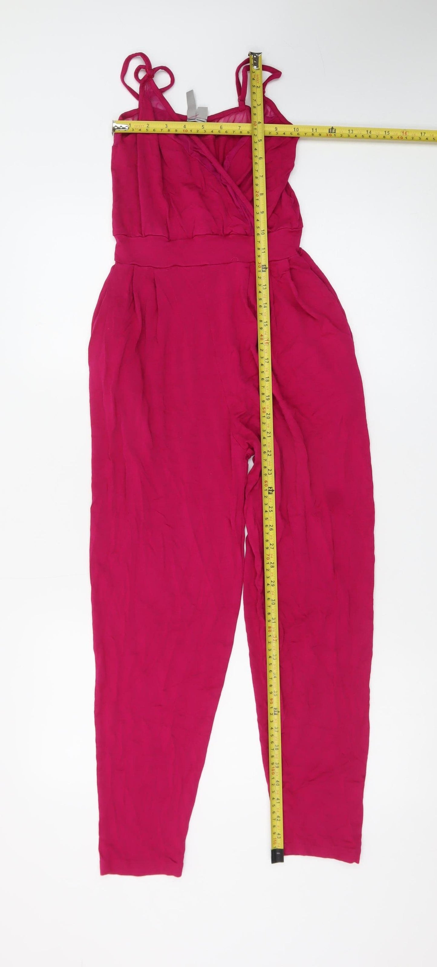 ASOS Women’s Pink Sleeveless Jumpsuit UK 4 Wrap Front Strappy Design