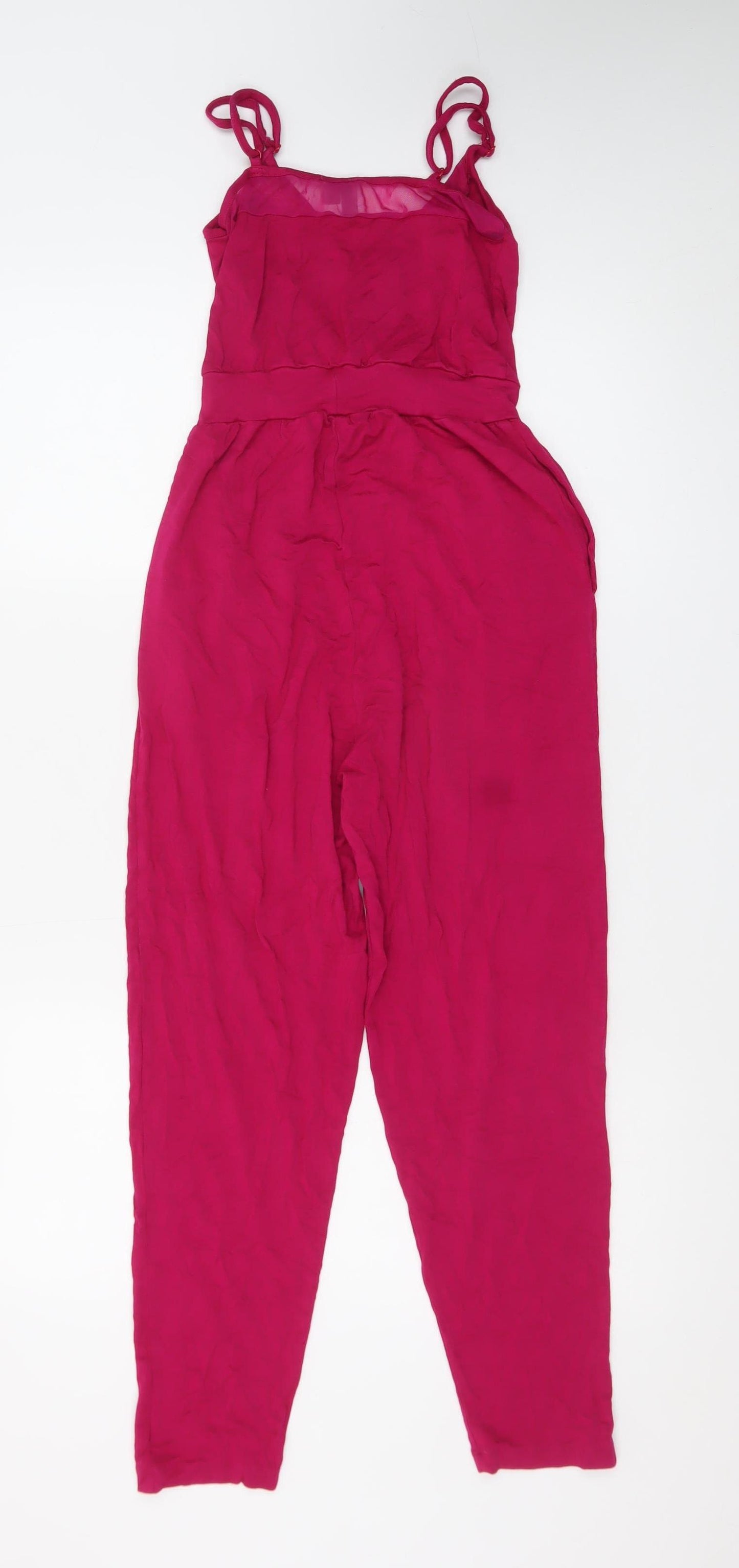 ASOS Women’s Pink Sleeveless Jumpsuit UK 4 Wrap Front Strappy Design