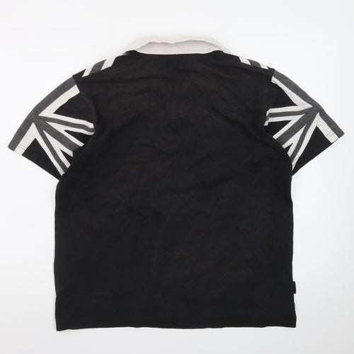 Guinness Men's Black Union Jack Polo Shirt Size M Cotton Regular Fit