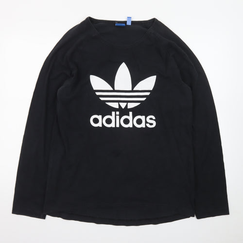 Adidas Men's Black Long Sleeve Crew Neck Graphic T-Shirt Size L