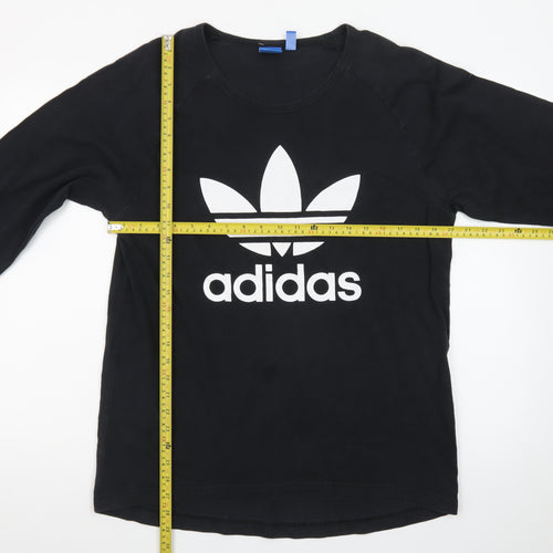 Adidas Men's Black Long Sleeve Crew Neck Graphic T-Shirt Size L