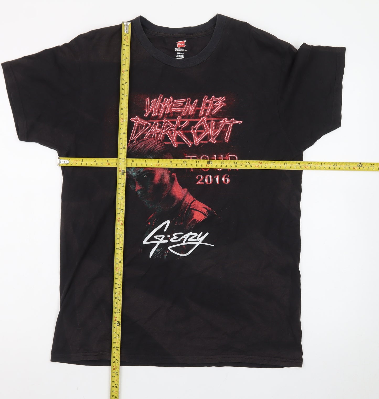 Hanes Men's Black G-Eazy 2016 Tour Graphic Cotton T-Shirt M