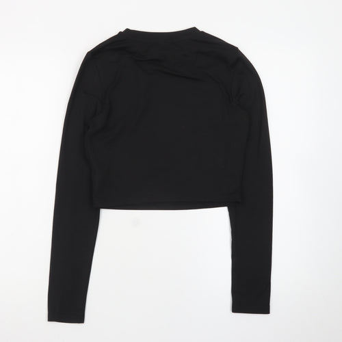 Harry Potter Women's Black Cropped Long Sleeve T-Shirt Size M