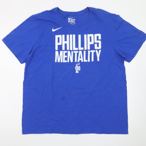 Nike Men's Blue Phillips Mentality Athletic Fit T-Shirt XL