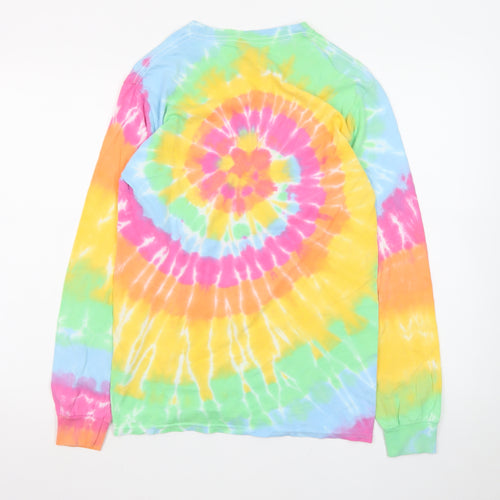 Gildan Men's Multicoloured Tie-Dye Long Sleeve Heber City Utah T-Shirt Size S