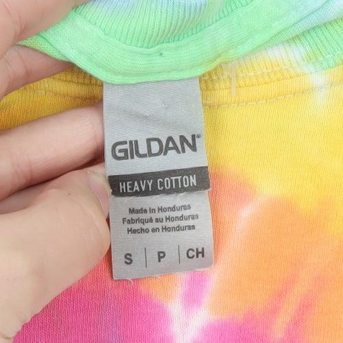 Gildan Men's Multicoloured Tie-Dye Long Sleeve Heber City Utah T-Shirt Size S