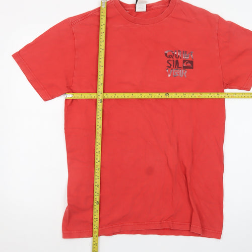 Quiksilver Men's Red Graphic Print Cotton Crew Neck T-Shirt M