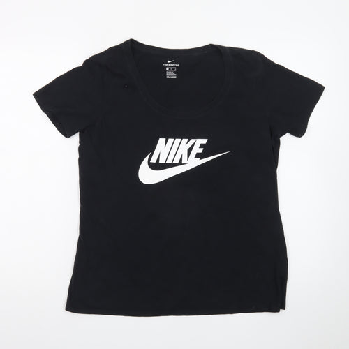 Nike Womens Black Athletic Fit T-Shirt Medium Short Sleeve Sports Tee