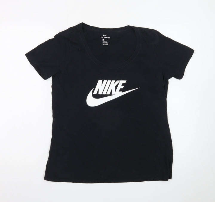 Nike Womens Black Athletic Fit T-Shirt Medium Short Sleeve Sports Tee