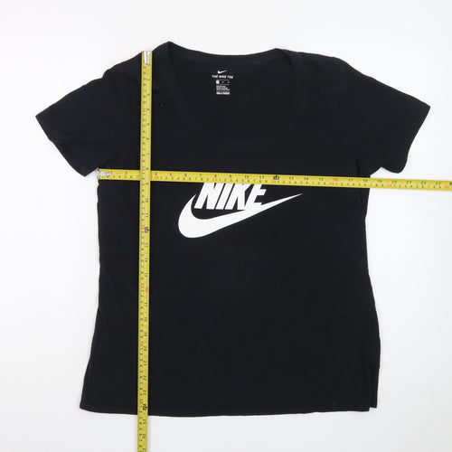 Nike Womens Black Athletic Fit T-Shirt Medium Short Sleeve Sports Tee