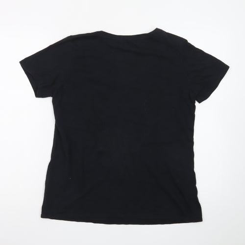 Nike Womens Black Athletic Fit T-Shirt Medium Short Sleeve Sports Tee