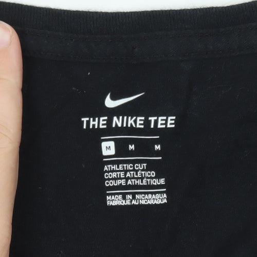 Nike Womens Black Athletic Fit T-Shirt Medium Short Sleeve Sports Tee