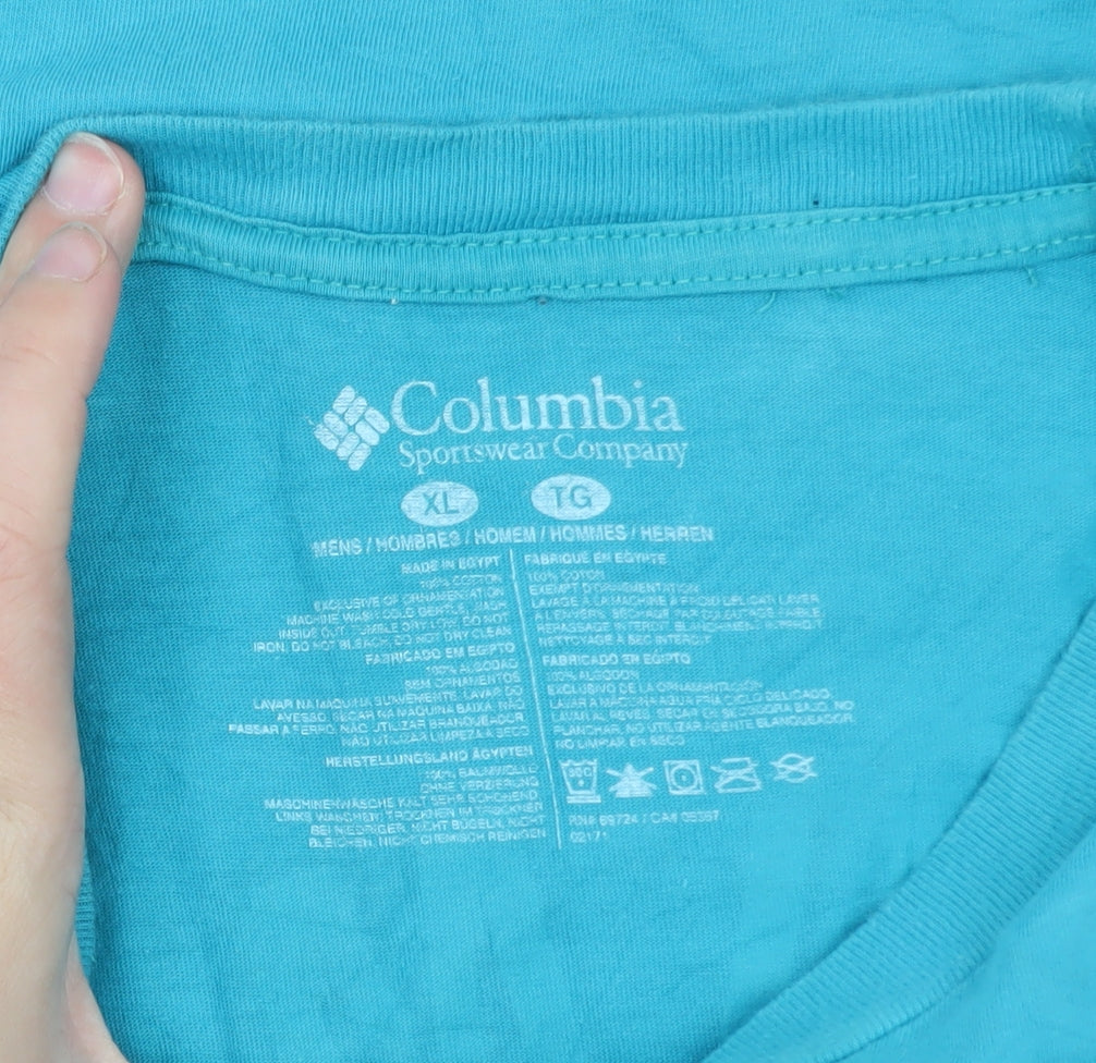 Columbia Men's Blue XL Graphic Cotton T-Shirt