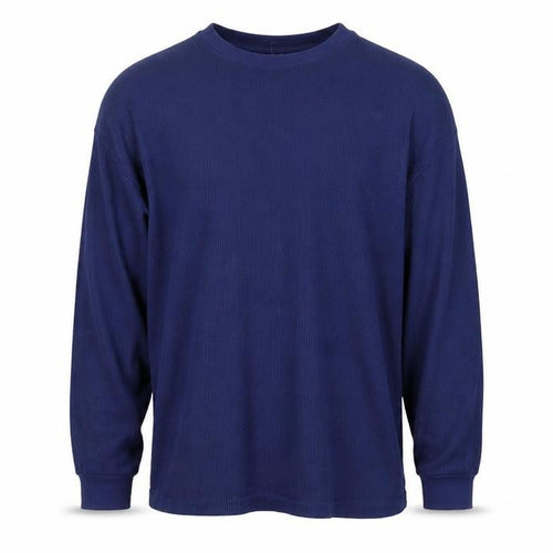 Chaps Men's Blue Long Sleeve Crew Neck Cotton Blend T-Shirt Size M