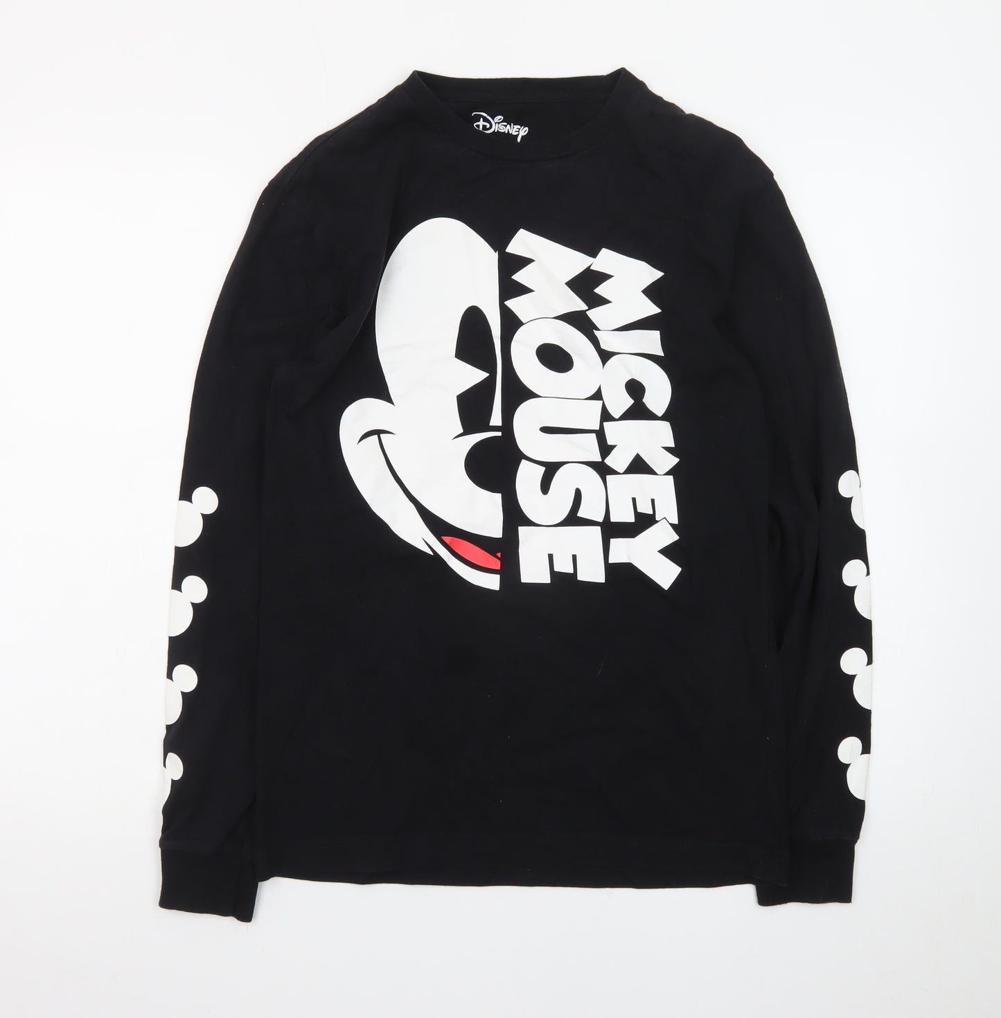 Disney Mickey Mouse Black Long Sleeve Crew Neck T-Shirt Women’s Small