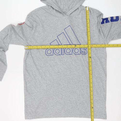 Adidas Men's Grey XL Pullover Hoodie Logo Long Sleeve Sportswear