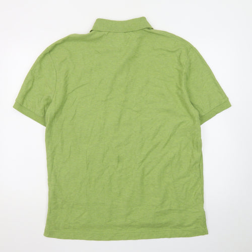 Tommy Hilfiger Men’s Green Cotton Polo Shirt Size L Classic Fit