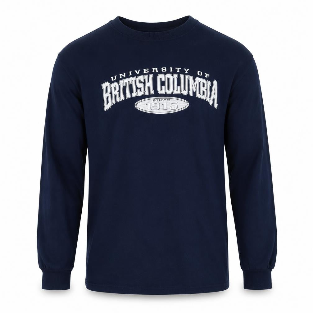 M&O Heavy Men's Navy University of British Columbia Long Sleeve T-Shirt Size M