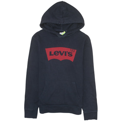 Levi's Men's Blue Pullover Hoodie M Logo Graphic Fleece Sweatshirt
