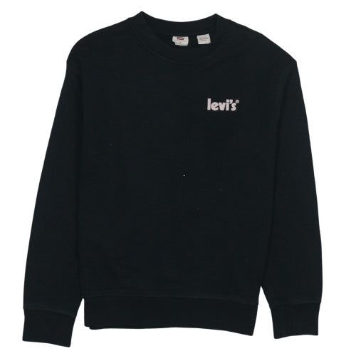 Levi's Men's Black XS Crew Neck Pullover Logo Sweatshirt