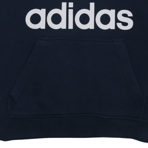 Adidas Men's Blue Pullover Hoodie Medium Regular Fit Sports Fleece