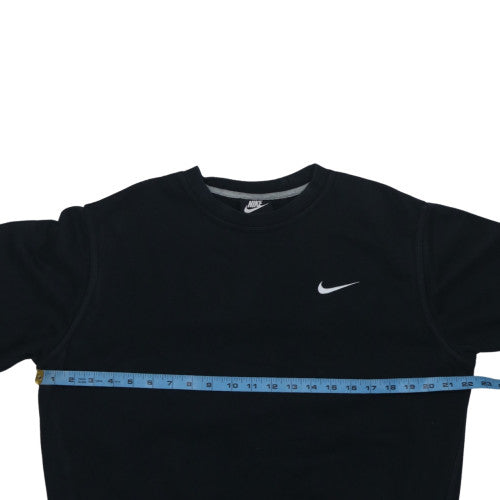 Nike Men's Black Crew Neck Fleece Sweatshirt Medium Regular Fit