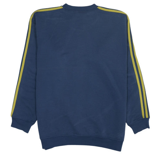 Adidas Mens Blue Large Crew Neck Pullover Sweatshirt