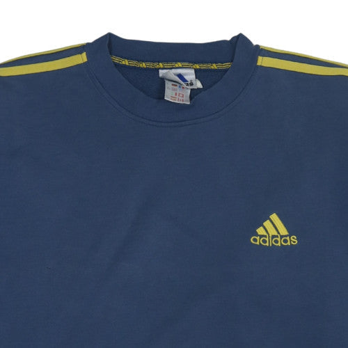 Adidas Mens Blue Large Crew Neck Pullover Sweatshirt