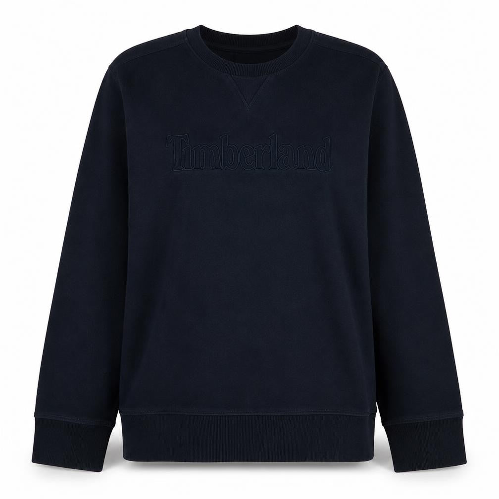 Front view of Timberland Women's Navy Crew Neck Pullover Sweatshirt, size M